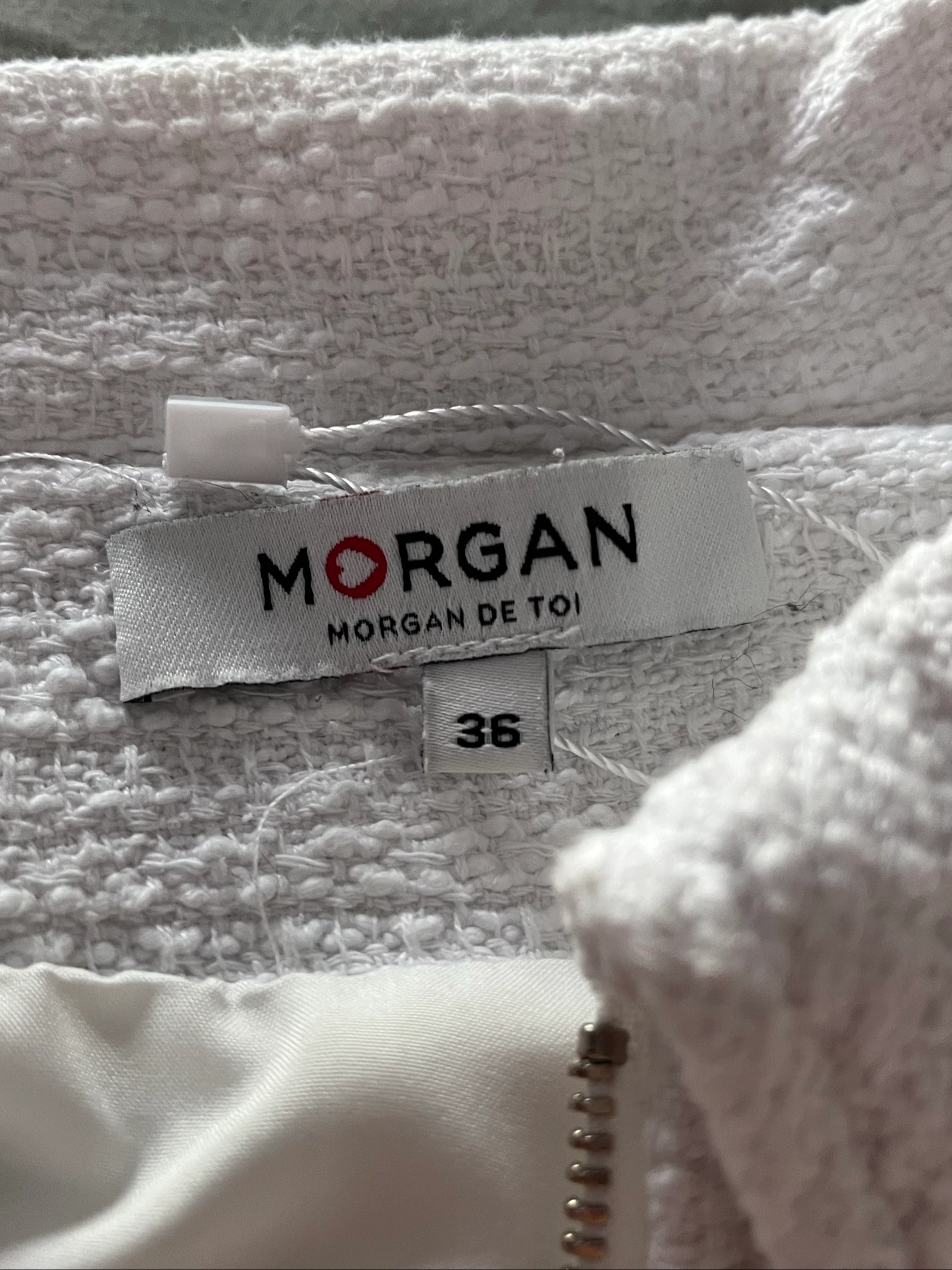 Robe Morgan branca em tweed tamanho 36 – photo 4